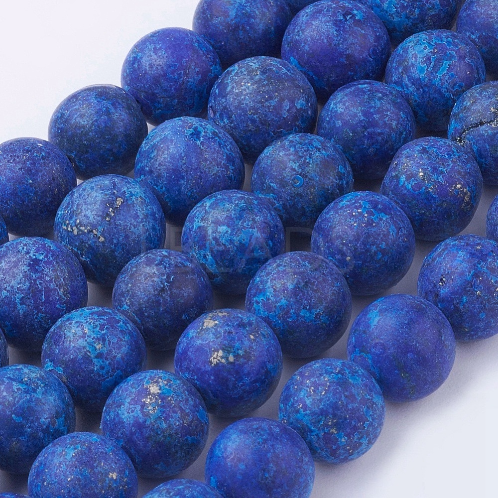 Dyed Natural Lapis Lazuli Round Beads Strands Lbeads