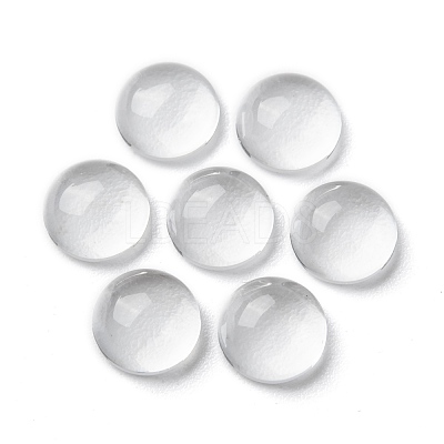 Transparent Half Round Glass Cabochons Lbeads