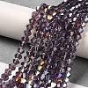 Transparent Electroplate Glass Beads Strands LS-EGLA-A039-T2mm-B04-4