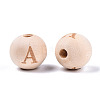Unfinished Natural Wood European Beads WOOD-S045-143A-01-4