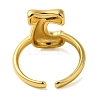 Initials Brass Open Cuff Ring for Women RJEW-N046-02J-G-3