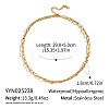 304 Stainless Steel Bowknot Link Chain Necklaces for Women ZU0982-1-1