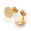 Ion Plating(IP) 304 Stainless Steel Ear Stud Findings STAS-O119-14A-G-1