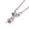 Rhodium Plated 925 Sterling Silver Cable Chains Necklace Making STER-I021-06P-2