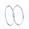 304 Stainless Steel Big Hoop Earrings STAS-F034-18A-1