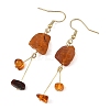 Natural Amber Nuggets Dangle Earrings EJEW-JE07523-4
