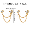 1 Pair Zinc Alloy with Crystal Rhinestone Stud Earrings for Women EJEW-LP0004-69G-2