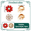 4Pcs 2 Colors Alloy Rhinestone Cufflinks HJEW-NB00213-2