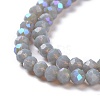 Electroplate Opaque Solid Color Glass Beads Strands EGLA-A034-P4mm-L13-3