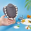 Natural Cowrie Shell Beaded Necklace for Women NJEW-UN0001-40-3