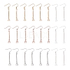 12Pairs 4 Colors Brass Real 18K Gold & Rose Gold & Platinum & Silver Plated Earring Hooks KK-LS0001-16-3