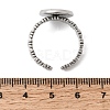 Flower 304 Stainless Steel Cuff Ring Components STAS-P454-05C-P-3