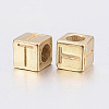 304 Stainless Steel Large Hole Letter European Beads X-STAS-H428-01G-T-2