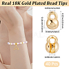40Pcs Brass Bead Tips KK-BBC0025-34-2