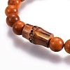 Men's Wood Beads Stretch Bracelets BJEW-JB04122-02-3