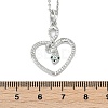 Brass Micro Pave Clear Cubic Zirconia Heart Snake Pendants Necklaces LS-NJEW-K280-04P-3
