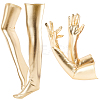 Imitation Leather Long Gloves & Stockings Sets AJEW-CL0002-99A-1