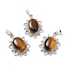 Natural Tiger Eye Pendants G-B033-03P-16-1