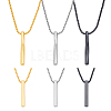 ANATTASOUL 6Pcs 6 Style Stainless Steel Rectangle & Twist Pendant Necklaces Set with Zinc Alloy Chains NJEW-AN0001-84-1