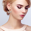 FIBLOOM 9 Pairs 9 Style Lotus & Teardrop & Triangle Plastic Imitation Pearl Beaded Stud Earrings EJEW-FI0001-21-5