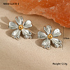 304 Stainless Steel Two Tone Stud Earrings FS-WG8A1D7-03-2