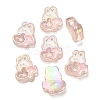 UV Plating Rainbow Iridescent Acrylic Enamel Beads OACR-G012-07A-1