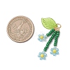 Glass Seed Beaded Flower Pendants PALLOY-MZ01194-01-2