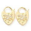 Brass Micro Pave Clear Cubic Zirconia Clasps ZIRC-P082-03A-G-1