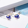 Lampwork Evil Eye Dangle Earrings EJEW-JE04812-3