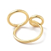 Brass with Cubic Zirconia Open Cuff Rings RJEW-B053-01-3