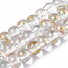 Transparent Spray Painted Glass Bead Strands GLAA-N035-03A-B07-1