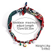 Christmas Santa Claus Alloy Enamel & Resin & Glass & Plastic Pearl & Rhinestone Tassel Scarf Choker Necklaces FS-WG248CD-11-1