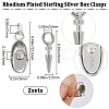 2Sets 925 Sterling Silver Box Clasps STER-BBC0007-01-2