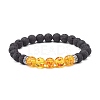 Oil Diffuser Yoga Natural & Synthetic Lava Rock(Dyed) Beads Stretch Bracelets Set for Girl Women BJEW-JB06888-2
