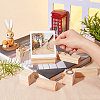   18Pcs 3 Style Cube & Rectangle & Column Pinewood Name Card Holder ODIS-PH0001-34-5