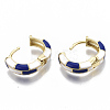 Brass Huggie Hoop Earrings EJEW-S209-06B-4