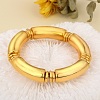 CCB Plastic Curved Tube Beaded Stretch Bracelets for Women BJEW-SW001583-02-4