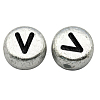 Silver Color Plated Acrylic Horizontal Hole Letter Beads MACR-PB43C9070-V-1
