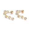 Brass Micro Pave Clear Cubic Zirconia Stud Earrings X-EJEW-F258-01F-G-1