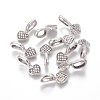 Tibetan Style Alloy Heart Glue-on Flat Pad Pendant Bails TIBEP-21438-AS-NR-2