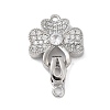 Rack Plating Brass Micro Pave Cubic Zirconia Fold Over Clasps ZIRC-P117-02B-P-1