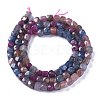 Natural Red Corundum/Ruby and Sapphire Beads Strands G-E560-A20-2