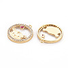 Brass Micro Pave Clear Cubic Zirconia Pendants KK-S356-467-NF-2