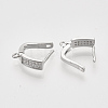 Brass Micro Pave Cubic Zirconia Hoop Earring Findings with Latch Back Closure KK-T048-022P-NF-3
