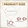 Wreath Alloy Rhinestone Pendant Necklace & Stud Earring Sets SJEW-LP0001-56A-2