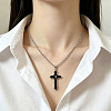 Alloy Acrylic Religion Cross Pendant Necklaces WG5E0A0-01-4