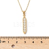 304 Stainless Steel Micro Pave Clear Cubic Zirconia Pea Pendant Necklaces for Women NJEW-U045-02G-3