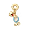 Rack Plating Brass Enamel European Dangle Charms KK-P279-33G-1