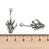 Skull Devil Hand 316 Surgical Stainless Steel Belly Button Rings/Earrings EJEW-G416-12AS-5