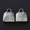 Watermelon Stone Glass Brass Pendants KK-E274-01P-023-3